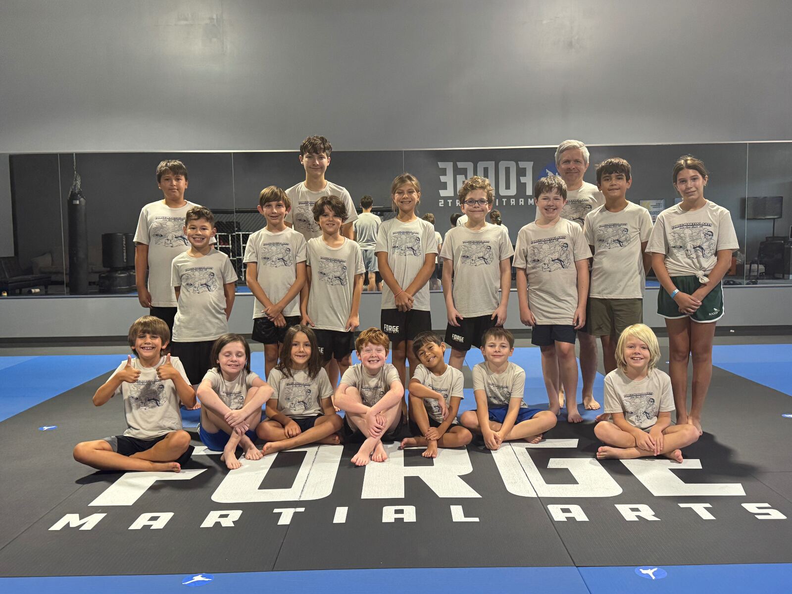 Camp group photo on Forge mats